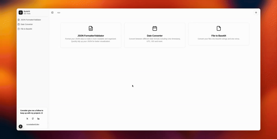 Product demo GIF